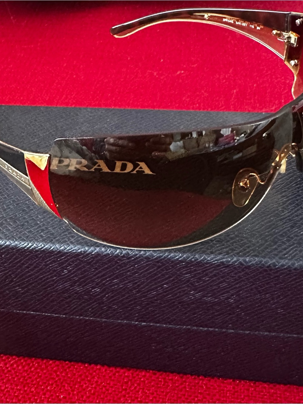 Prada Black and Gold Shield Sunglasses RIGHT ON TIME FOR SUMMER!! HURRY!!!
